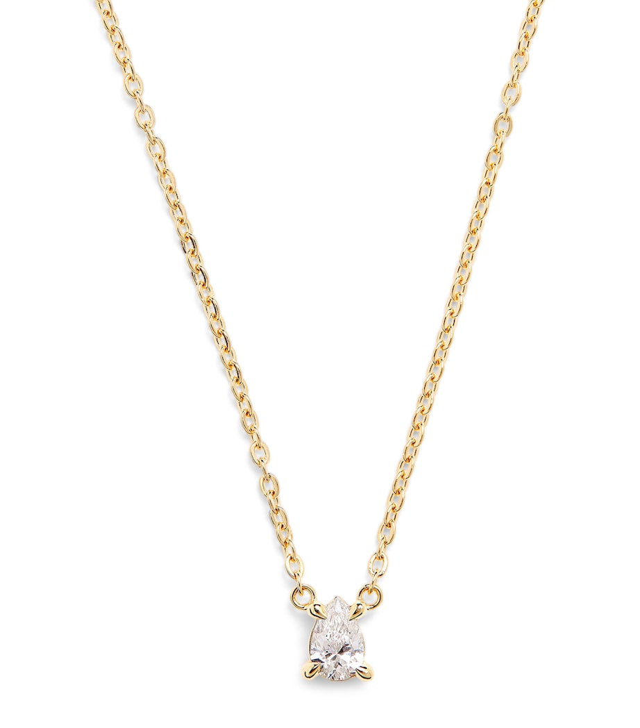 Harrods yellow gold diamond pendant necklace 0.25ct (British brand)