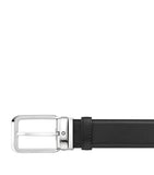 Montblanc calf leather belt 3.5cm with silver buckle, UK version