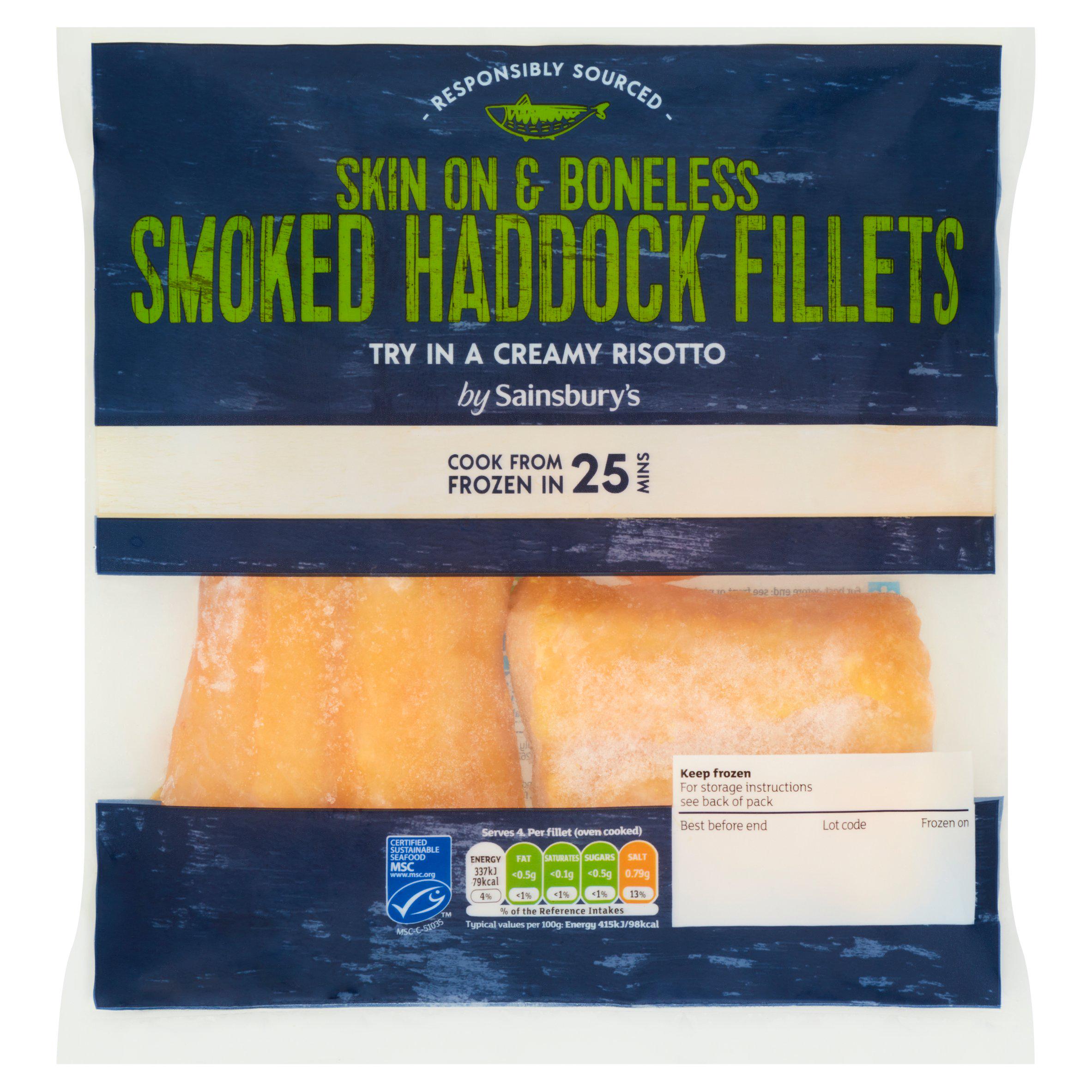 Sainsbury's Skin On & Boneless Smoked Haddock Fillets 360g GOODS Sainsburys   