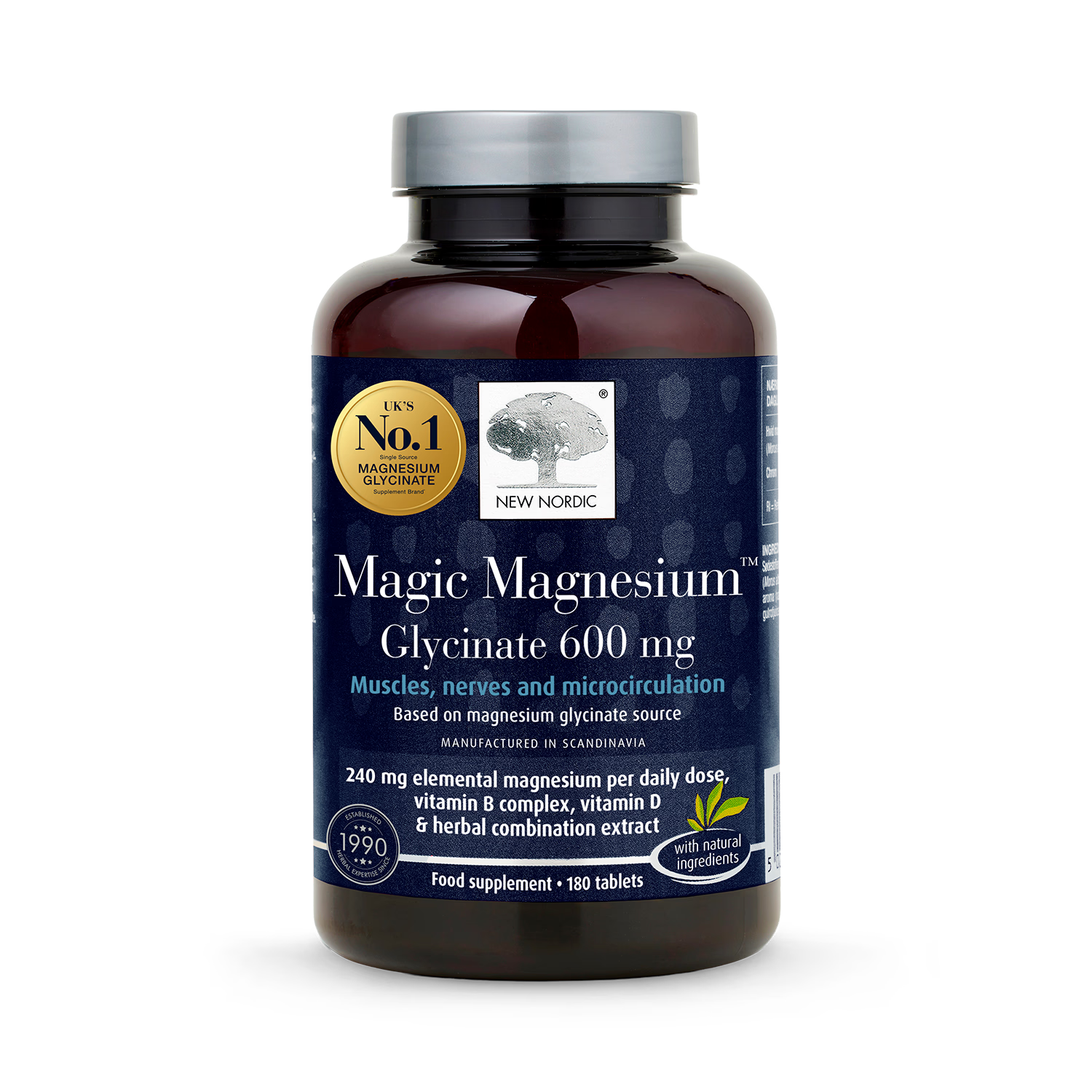 New Nordic Magic Magnesium Glycinate 600mg tablets - British product