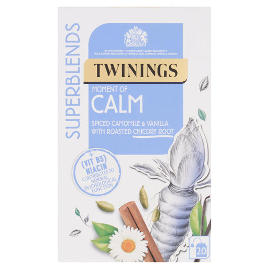 Twinings Superblends Calm with Spiced Camomile & Vanilla, 20 Tea Bags All tea Sainsburys   
