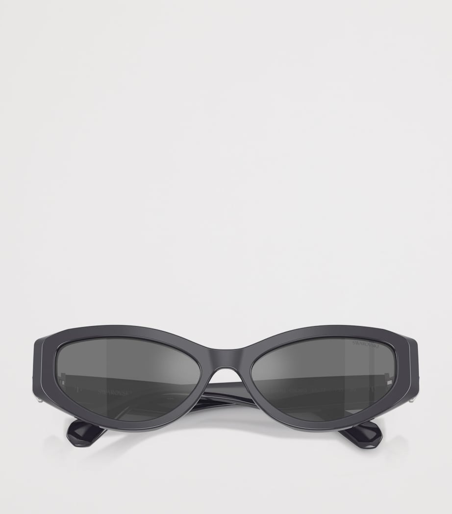 Swarovski cat eye acetate sunglasses with crystal embellishments, UK version