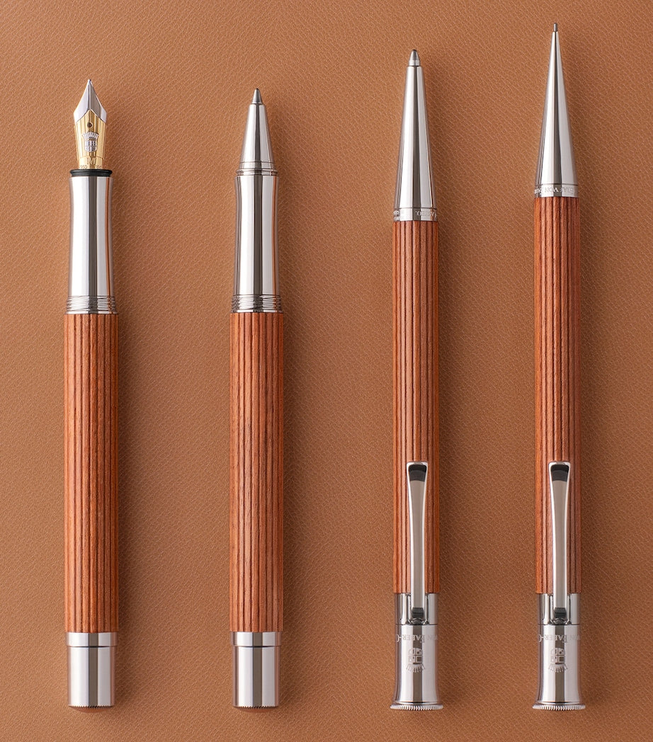 Graf von Faber-Castell wood and platinum-plated classic propelling ballpoint pen - British product