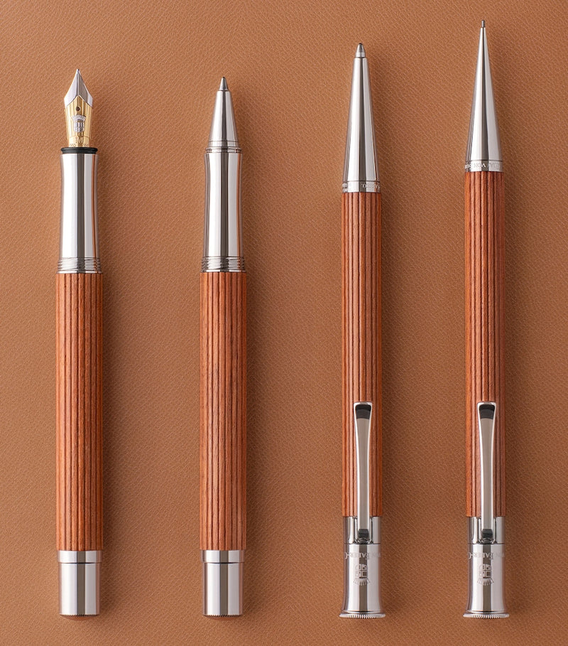Graf von Faber-Castell wood and platinum-plated classic propelling ballpoint pen - British product