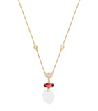 Yellow Gold and Tourmaline Triple Step Necklace