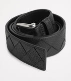 Bottega Veneta Intrecciato grained leather belt, UK version
