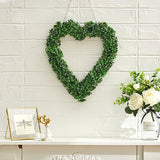 Livingandhome Heart Wreath Green Leaves 35cm, imported from the UK
