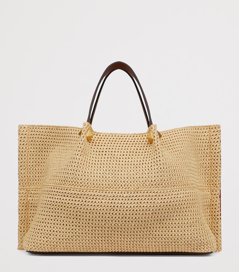 Valentino Garavani straw tote bag VLogo Signature medium, UK version