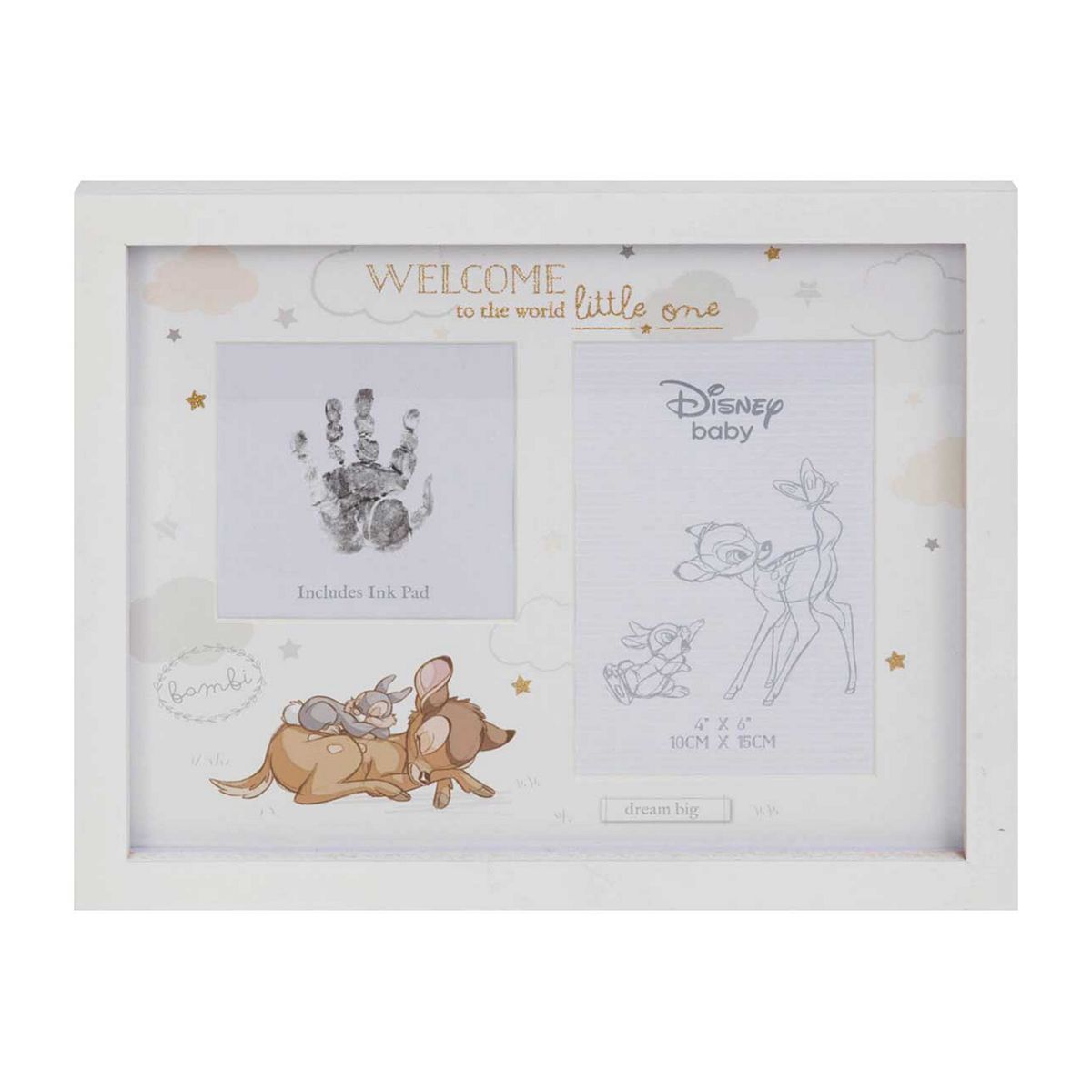 Disney Magical Beginnings Photo & Hand Print Frame Bambi 4" x 6" 10 x 15cm Mums Boots   