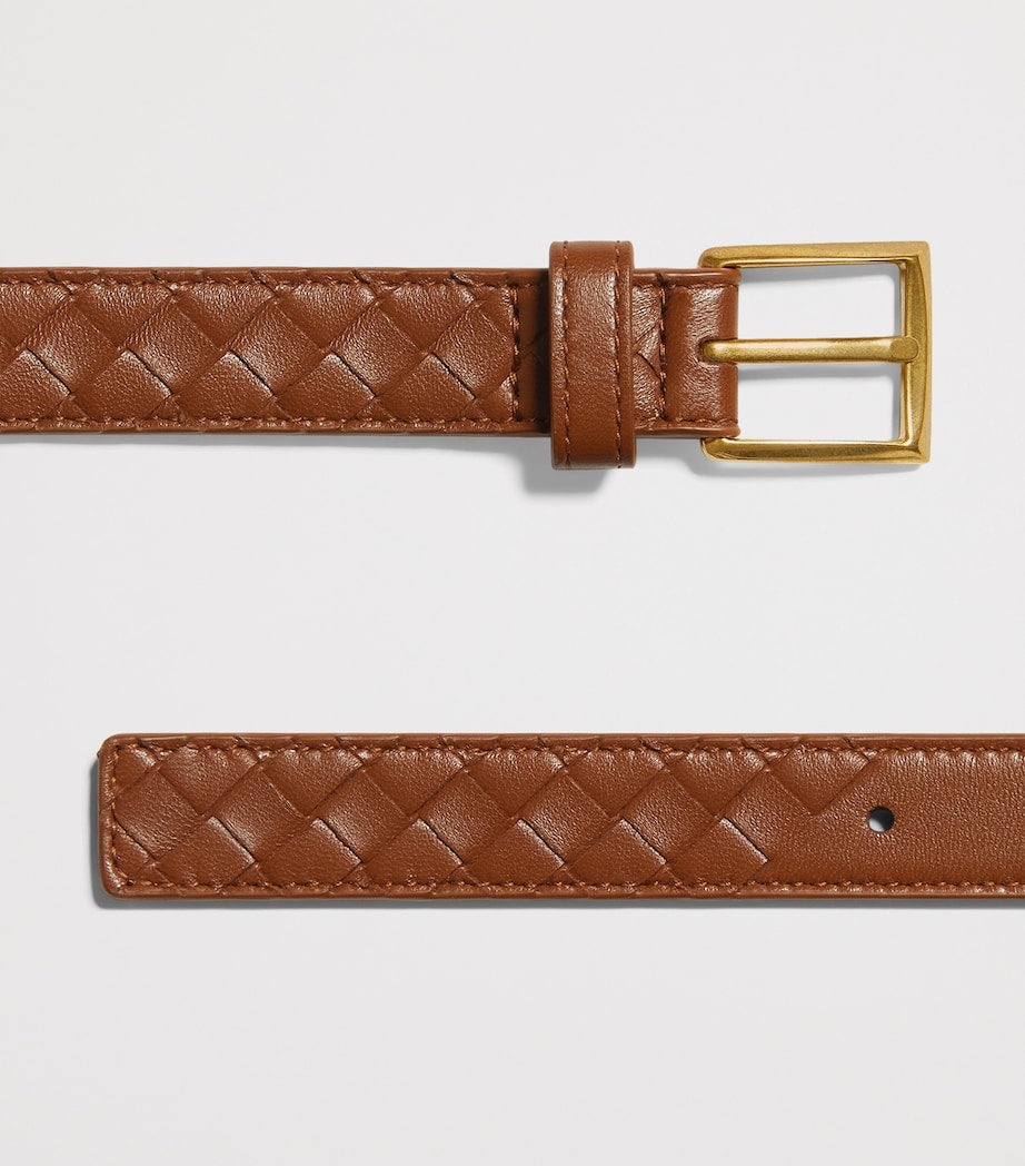 Bottega Veneta Solo belt in Intrecciato leather, imported from the UK
