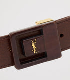 Saint Laurent calfskin boucle belt Cassandre logo 3cm, imported from the UK