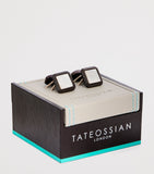 Tateossian Spazio square mother-of-pearl cufflinks - British product