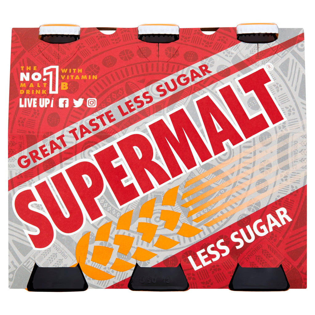 Supermalt Less Sugar Non-Alcoholic Malt Beverage with B Vitamins 6x330ml