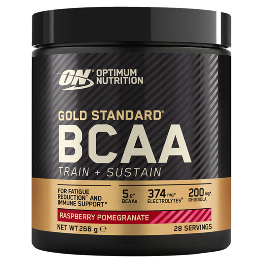 Optimum Nutrition Gold Standard BCAA Train + Sustain Powder Raspberry Pomegranate Flavour 28 servings 266g GOODS Sainsburys   