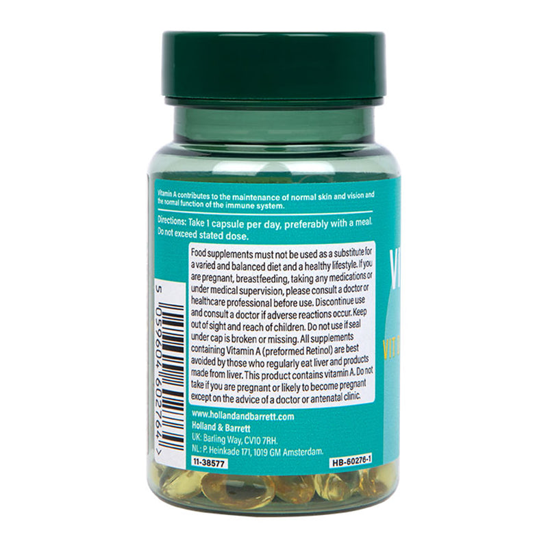 Holland Barrett Vitamin A Cod Liver Oil 90 Capsules, UK version