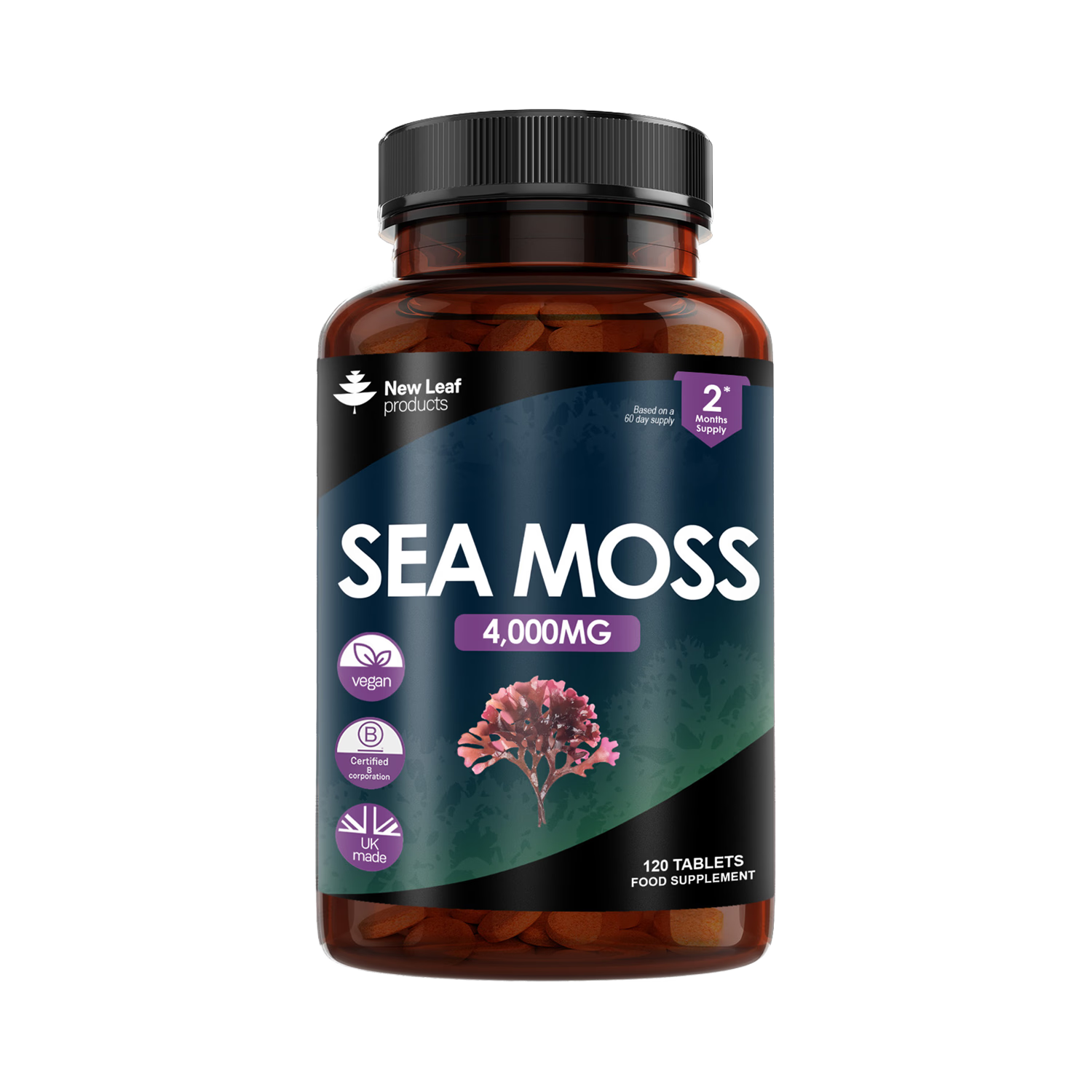 Sea moss tablets 4000mg two-month supply, UK version