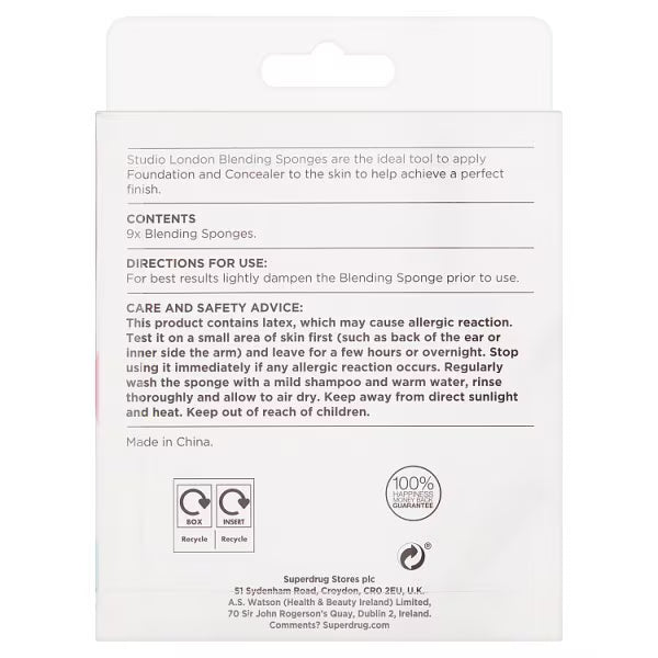 Studio London makeup blending sponges 9 pack (British brand)