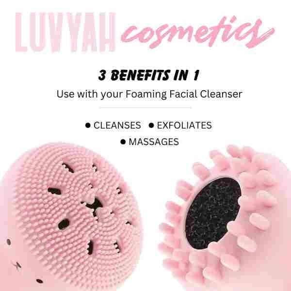 LUVYAH Cosmetics octopus exfoliating cleansing brush pink (British brand)