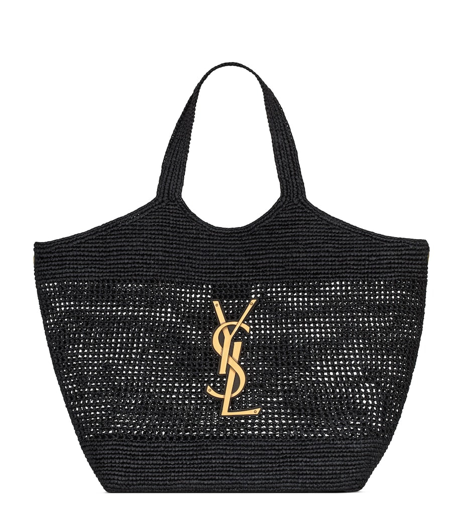 Saint Laurent Maxi Icare raffia tote bag (British brand)