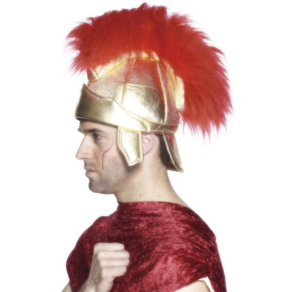 Smiffys Roman helmet gold with plume (British brand)