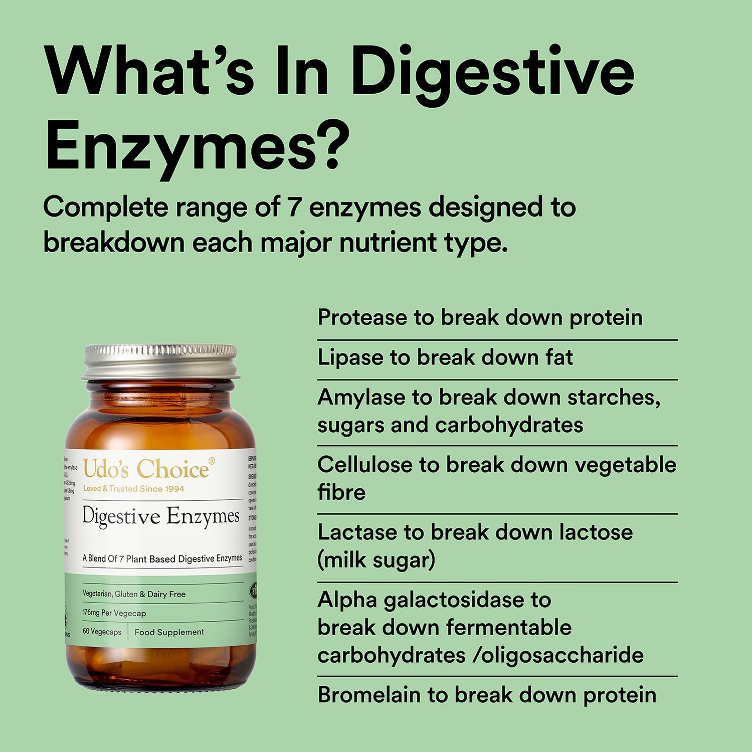 Udo's Choice digestive enzyme blend 90 capsules - British product