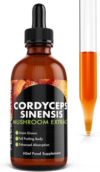 Feel Supreme Cordyceps mushroom liquid extract 60ml, imported from the UK