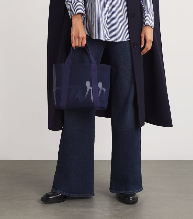 Harrods mini cotton logo tote bag, UK version