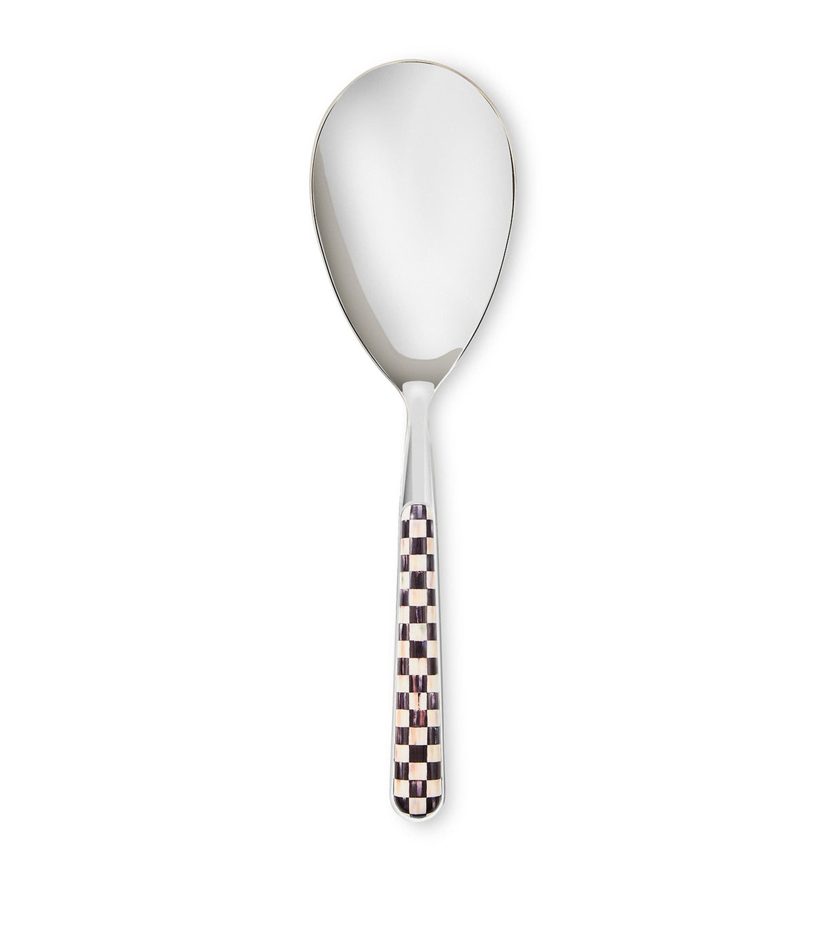 MacKenzie-Childs Courtly Check stainless steel serving spoon 24cm, imported from the UK