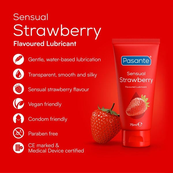 Pasante strawberry flavoured lubricant 75ml - British product