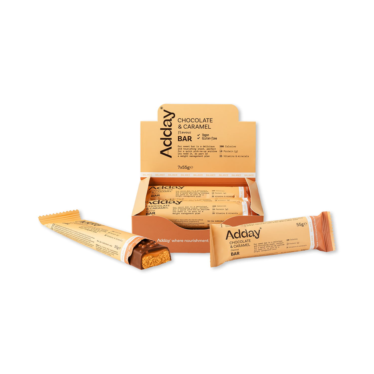 Adday chocolate and caramel diet bar multipack, UK version