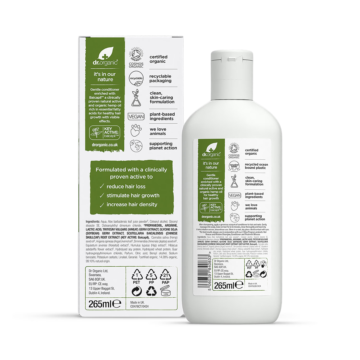 Dr Organic Hemp Oil Rescue & Restore Conditioner 265ml - British product