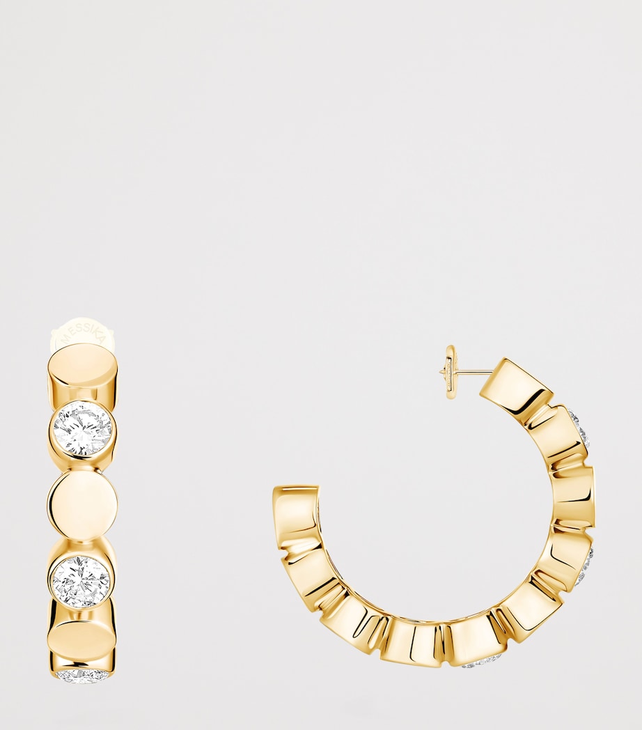 Messika D-Vibes mini diamond hoop earrings 0.32ct yellow gold - British product