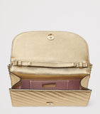 Jimmy Choo Curve clutch bag in metallic leather, imported from the UK