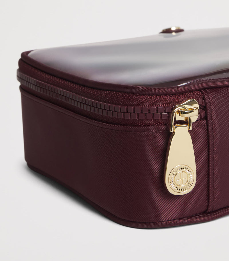 Harrods clear cosmetic bag with gold-tone hardware, UK version