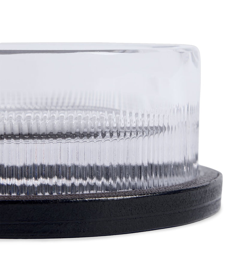 Dunhill crystal ashtray with leather base, imported from the UK