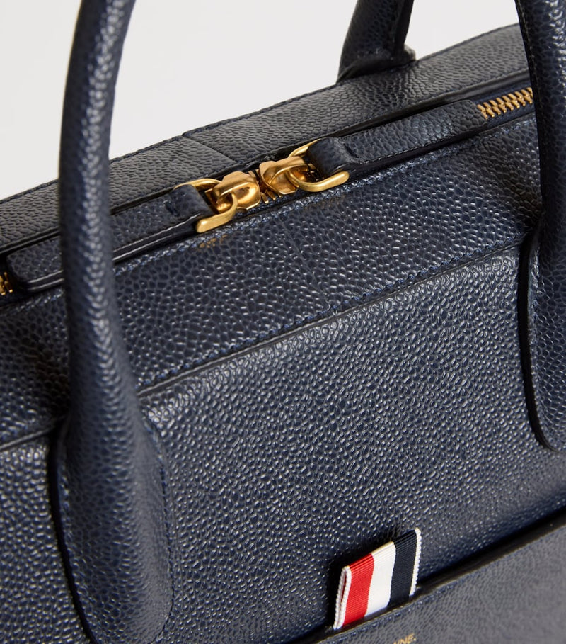 Thom Browne grey leather business bag, imported from the UK