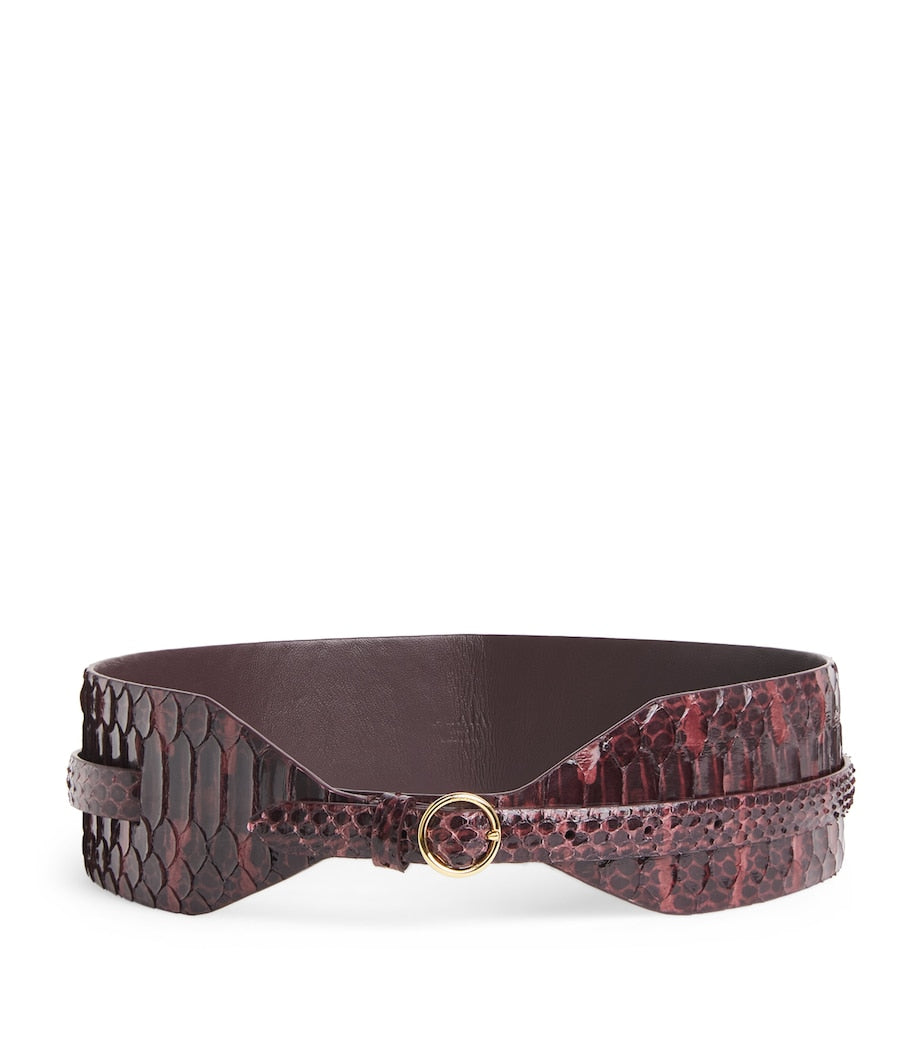 Alaïa wide croc-embossed leather belt 3cm (British brand)