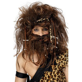 Smiffys crazy caveman costume set with wig and beard (British brand)