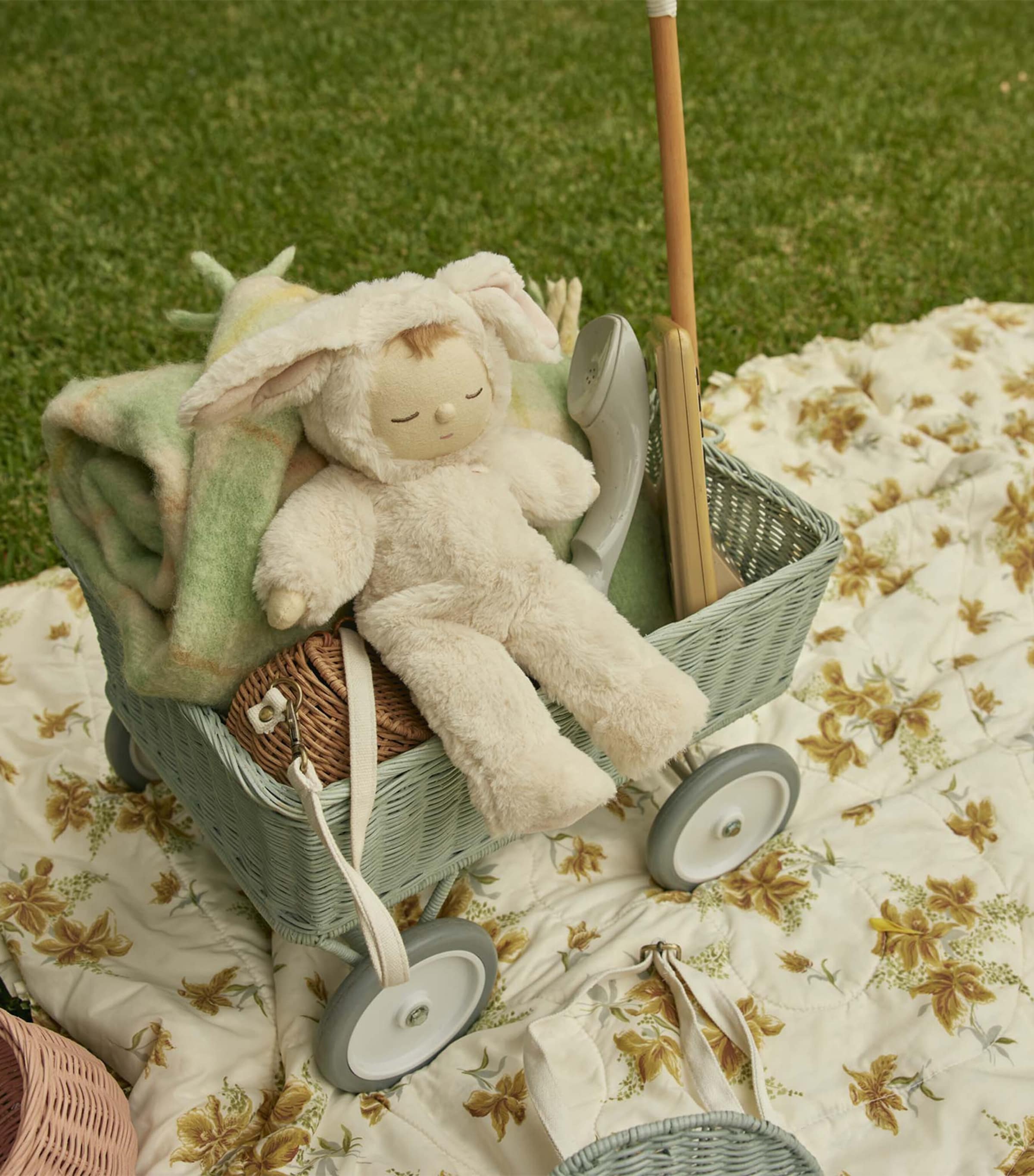Olli Ella Bunny Moppet baby comforter soft toy 37cm, imported from the UK