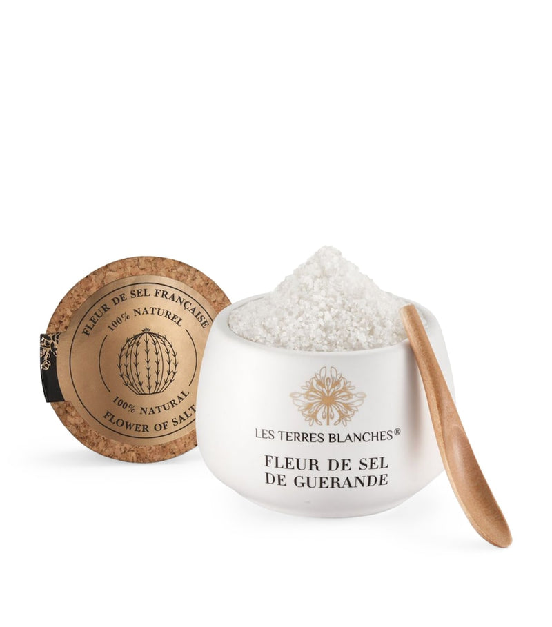 Les Terres Blanches Fleur de Sel Guérande sea salt 100g, UK version
