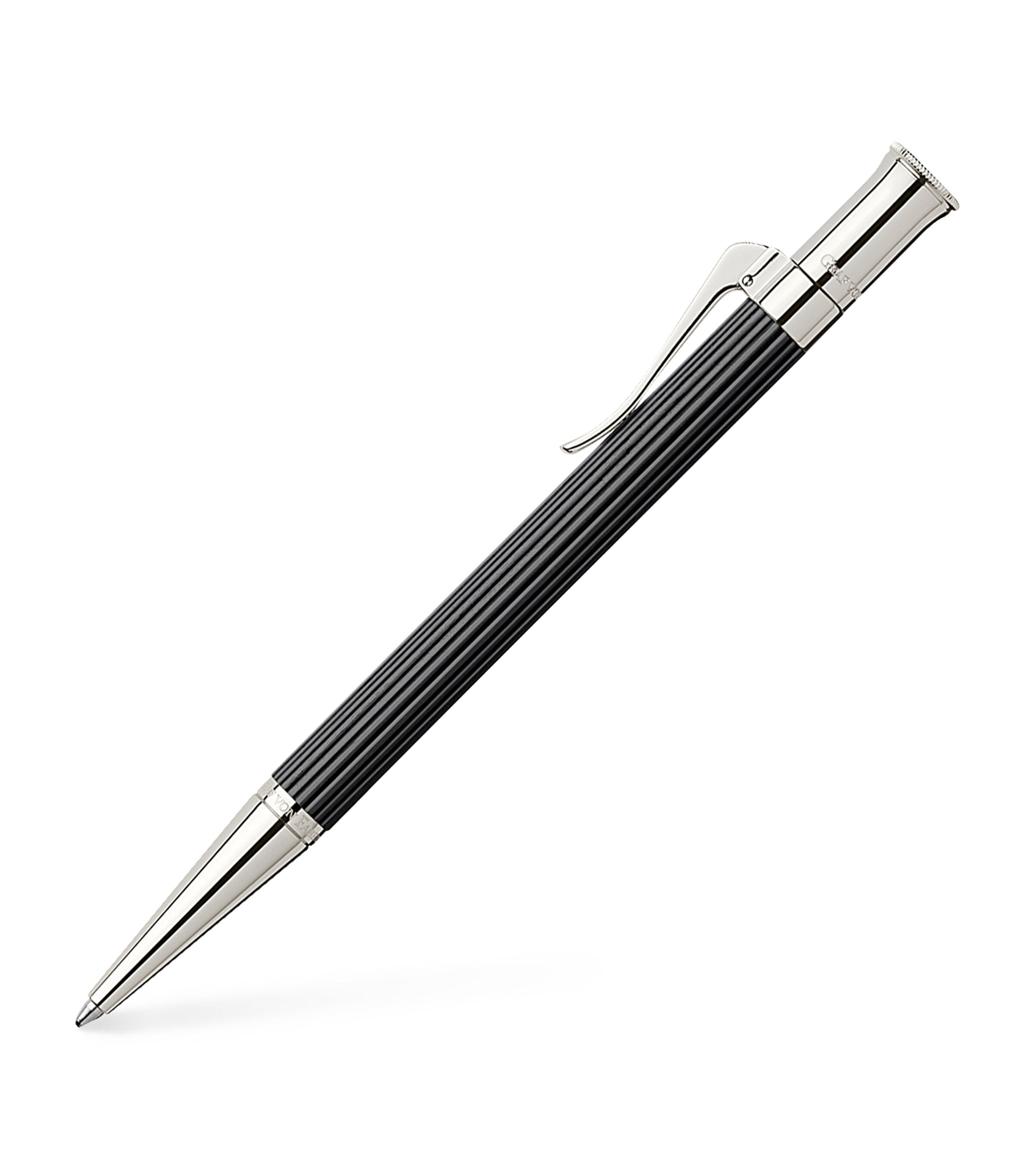 Graf von Faber-Castell ballpoint pen with wood and platinum-plated finish, UK version