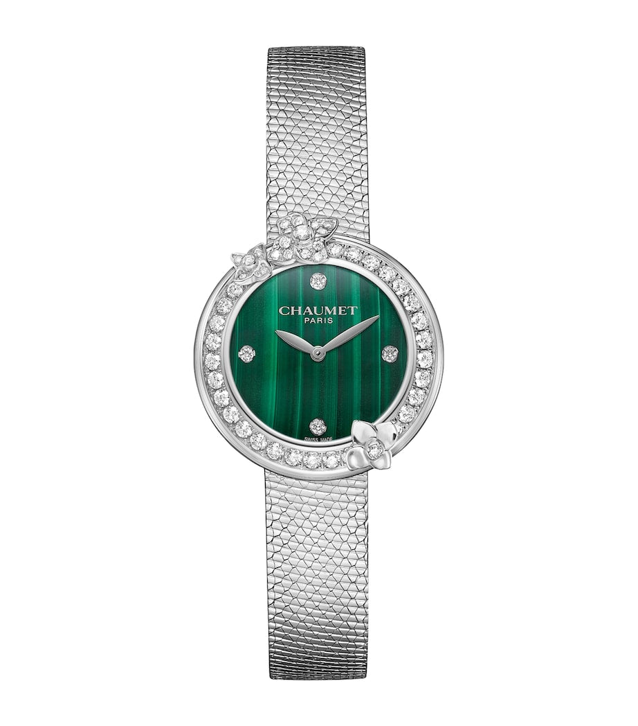 Chaumet Hortensia stainless steel and diamond watch 28mm, UK version