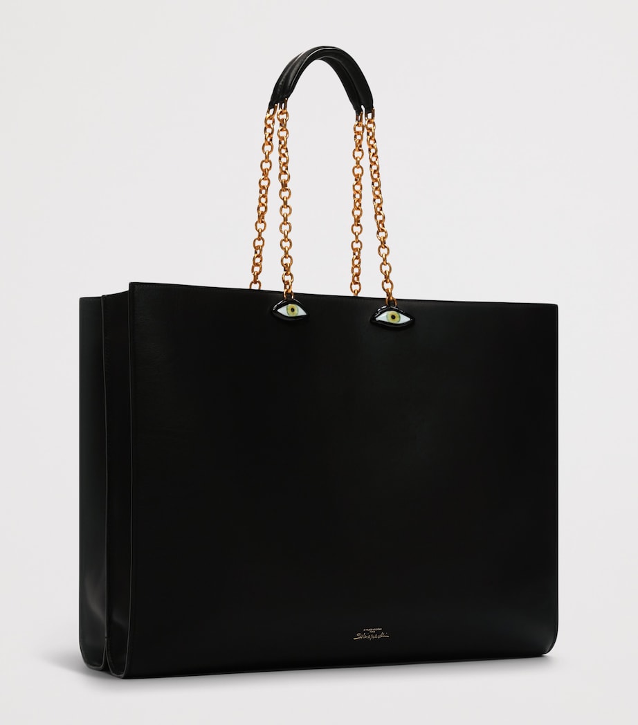 Schiaparelli calfskin face tote bag with anatomical details (British brand)