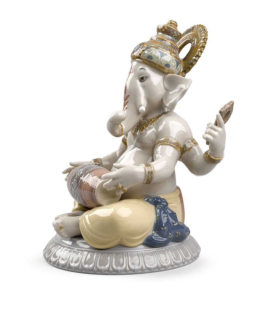 Lladró Mridangam Ganesha porcelain figurine 23cm (British brand)