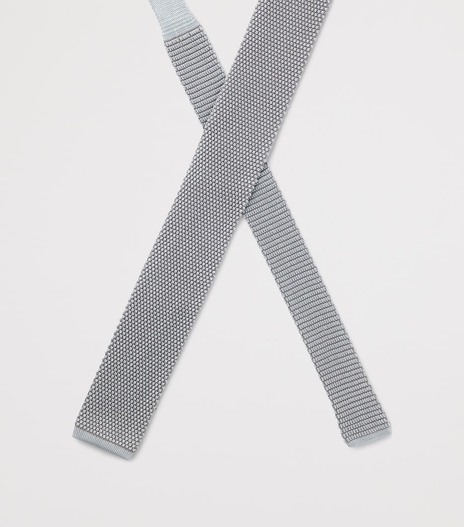 BOSS knitted silk tie with textured weave (British brand)