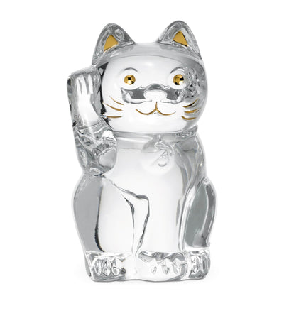 Harrods Baccarat Large Maneki Neko Cat Figurine Good Luck Charm- Buy online at McGrocer