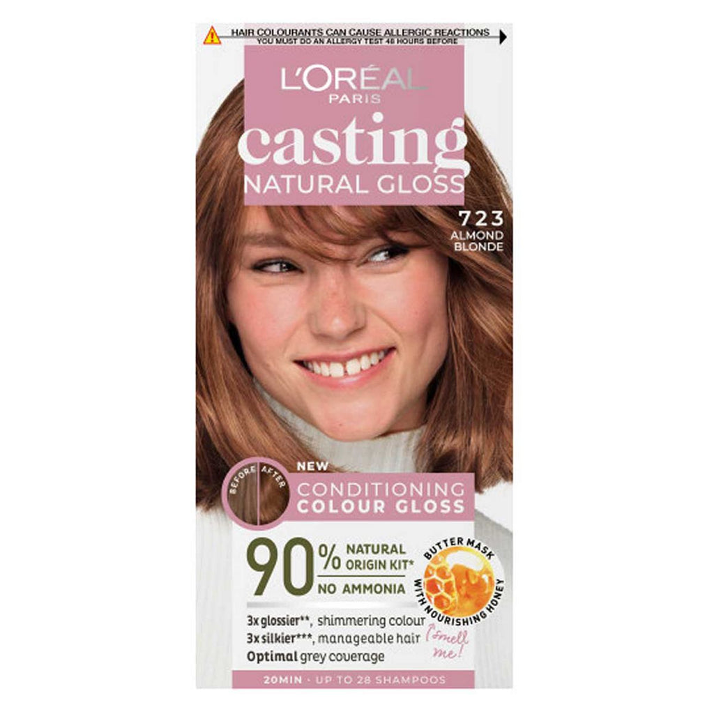 L’Oréal Paris Casting Natural Gloss Semi-Permanent Hair Dye, Ammonia Free, 7.23 Almond Blonde