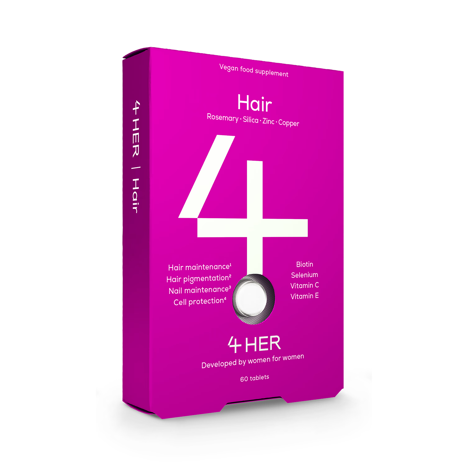 4Her Hair Supplements Vegan 60 Tablets, UK version