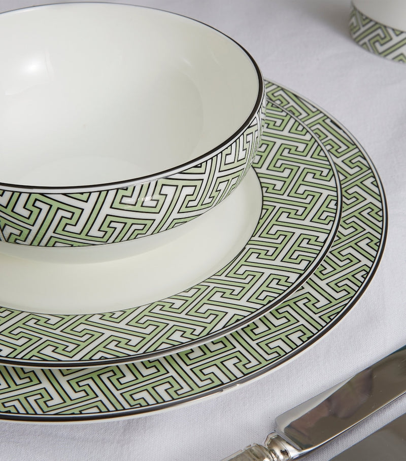 O.W. London geometric maze pattern dessert plates, set of two, 21cm diameter, imported from the UK