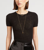 Jimmy Choo diamond fine chain necklace gold-tone - British product
